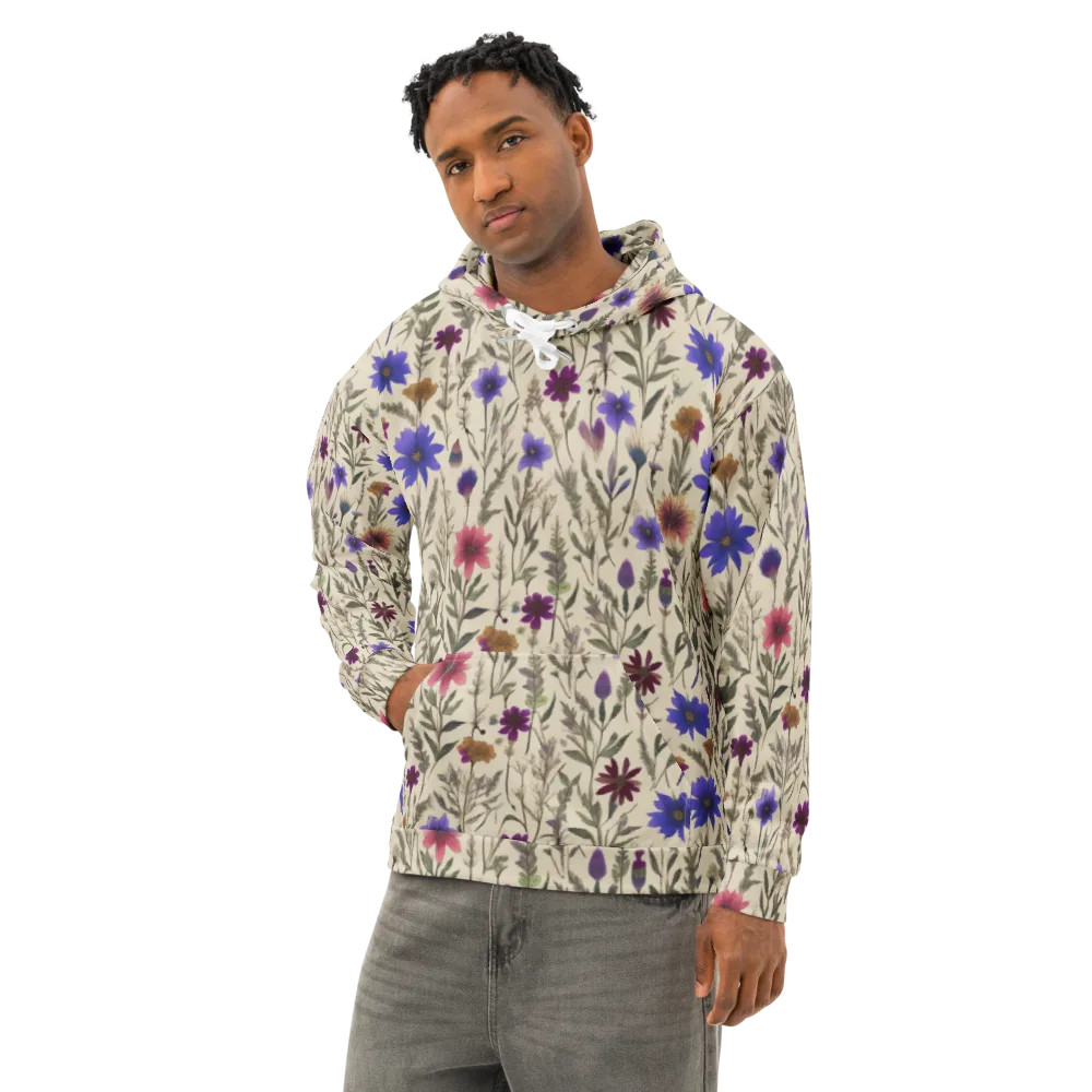 Wildflower Herbarium on Cotton Hoodie — Left Front