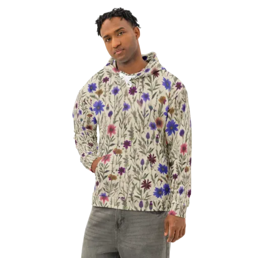 Wildflower Herbarium on a Cotton Hoodie