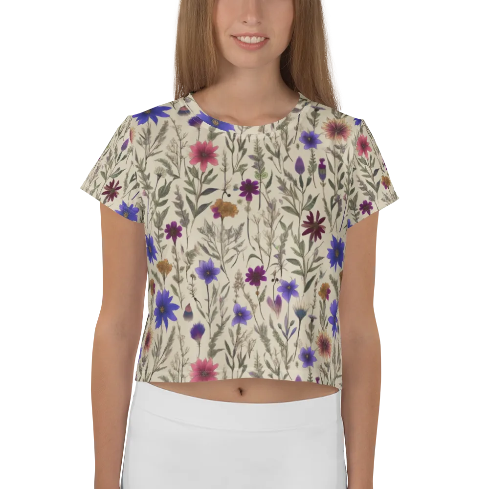 Wildflower Herbarium on Crop Tee — Front
