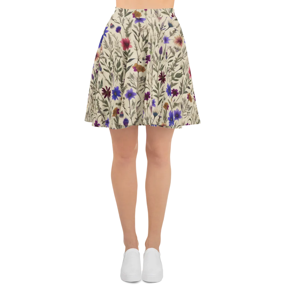 Wildflower Herbarium on Skater Skirt — Front