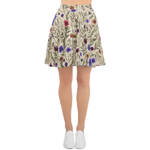 Wildflower Herbarium on a Skater Skirt