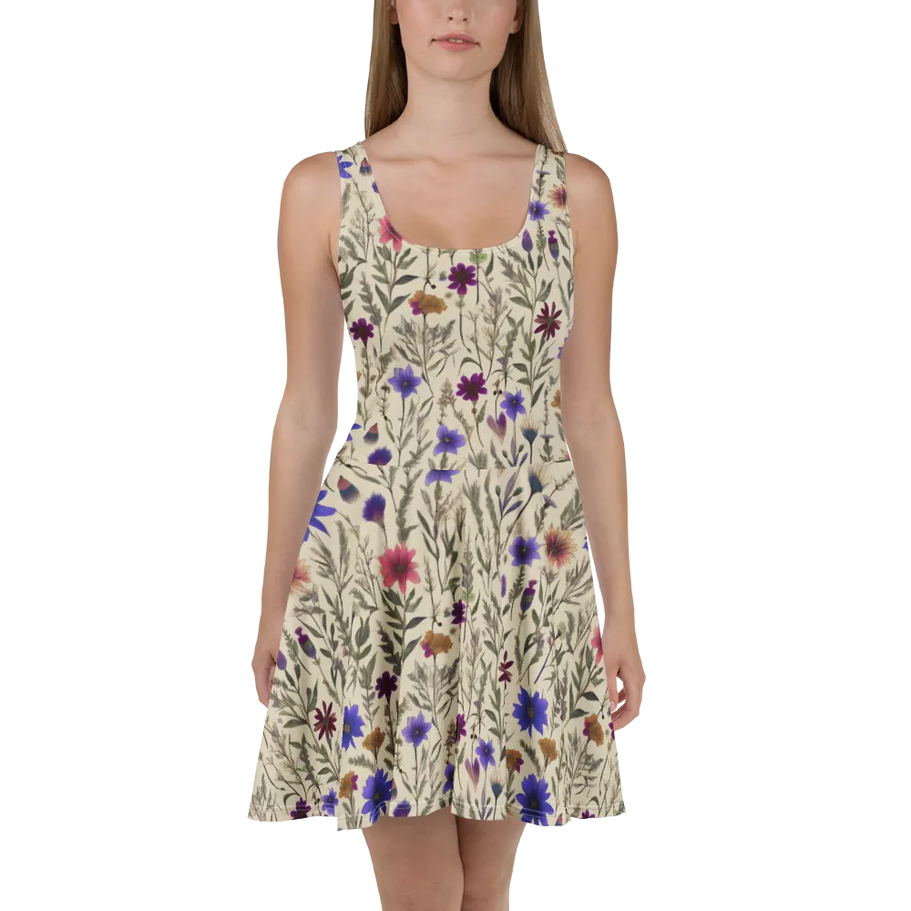 Wildflower Herbarium on Skater Dress — Front