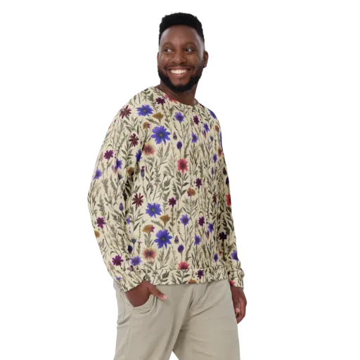 Wildflower Herbarium on a Sweatshirt