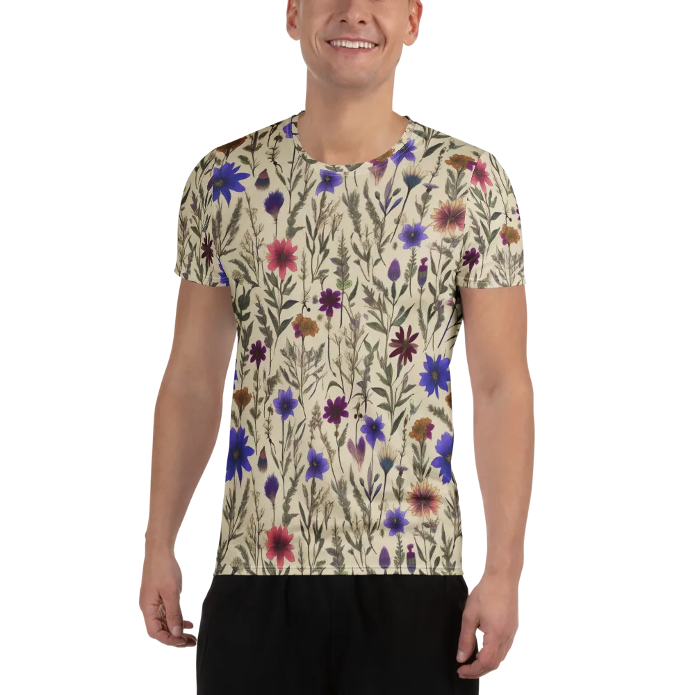 Wildflower Herbarium on Men's Athletic T-Shirt — Front
