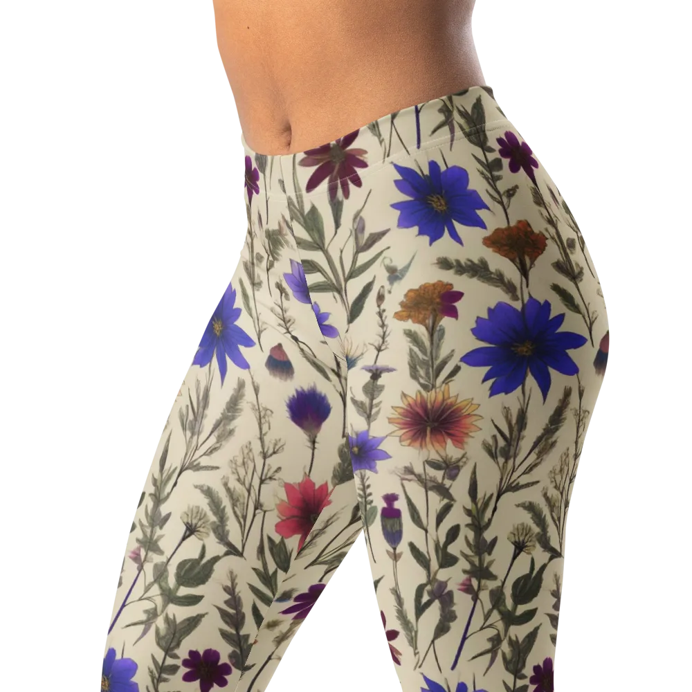 Wildflower Herbarium on Leggings — Left Front