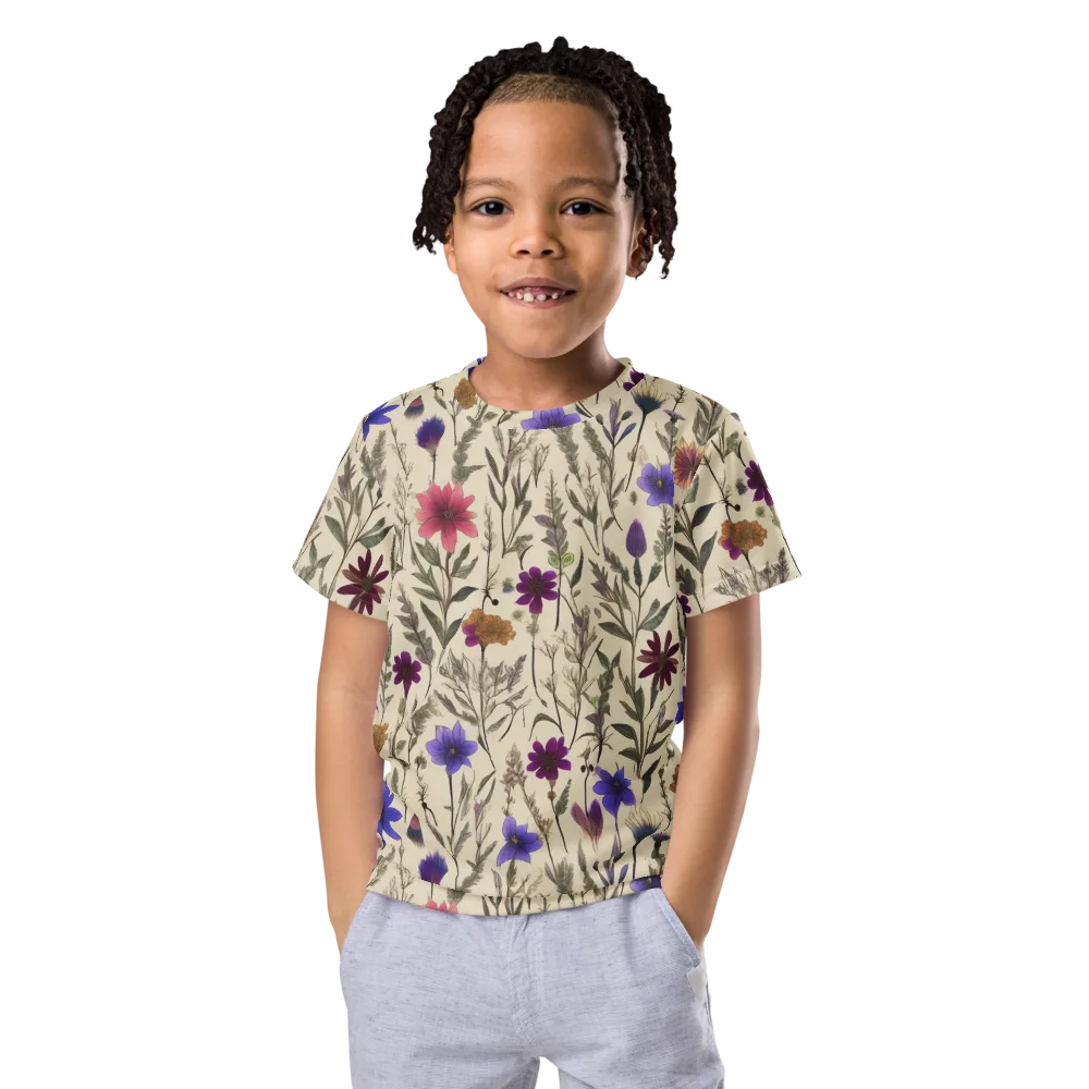 Wildflower Herbarium on Kids Crew Neck T-Shirt — Front