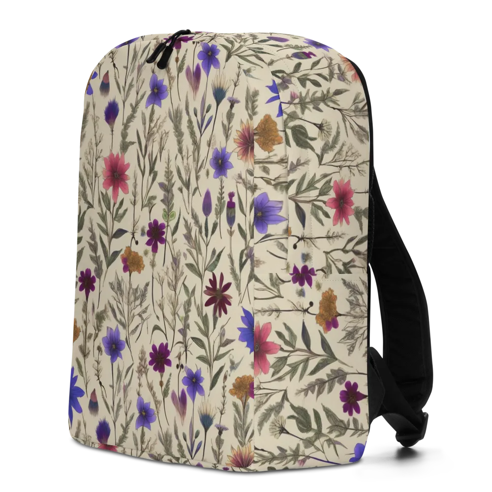 Wildflower Herbarium on Minimalist Backpack — Left