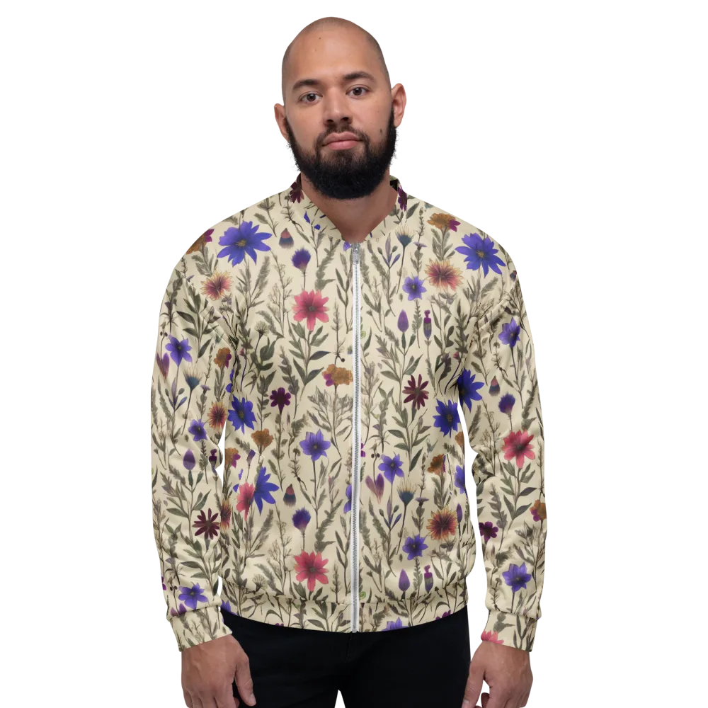 Wildflower Herbarium on Bomber Jacket — Front