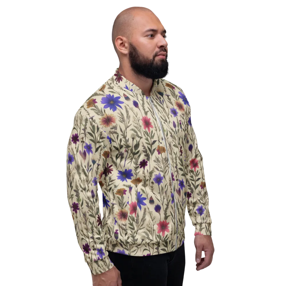 Wildflower Herbarium on Bomber Jacket — Right