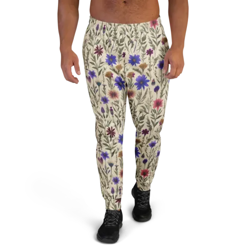 Wildflower Herbarium on a Men's Joggers