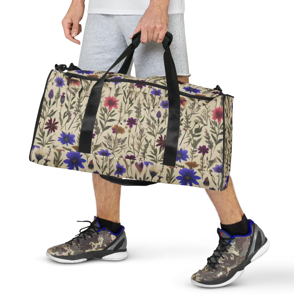 Wildflower Herbarium on Duffle Bag — Front