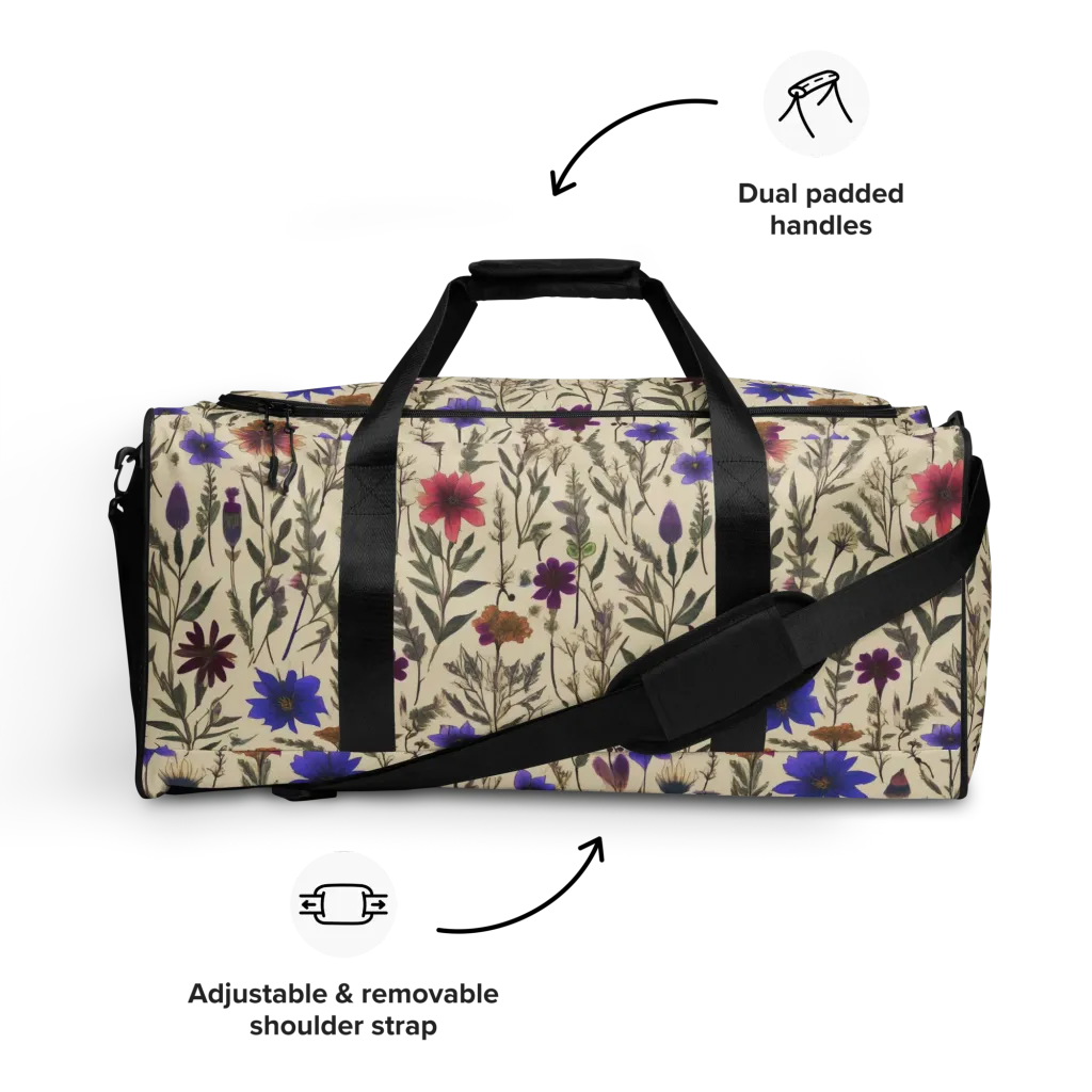 Wildflower Herbarium on Duffle Bag — Front