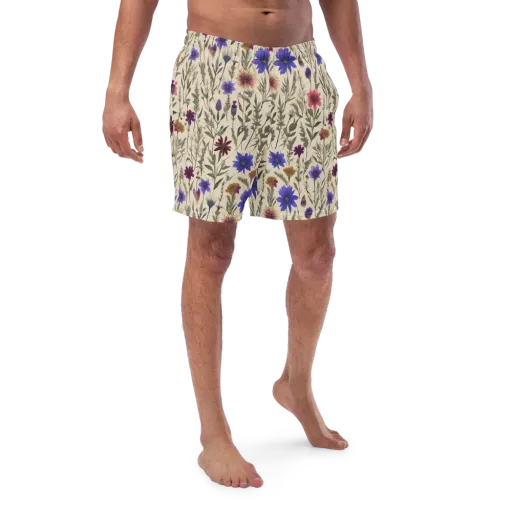 Wildflower Herbarium on a Swim Trunks