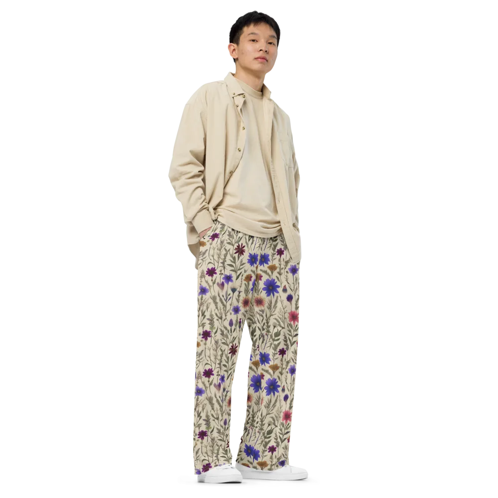 Wildflower Herbarium on Wide-Leg Pants — Right Front