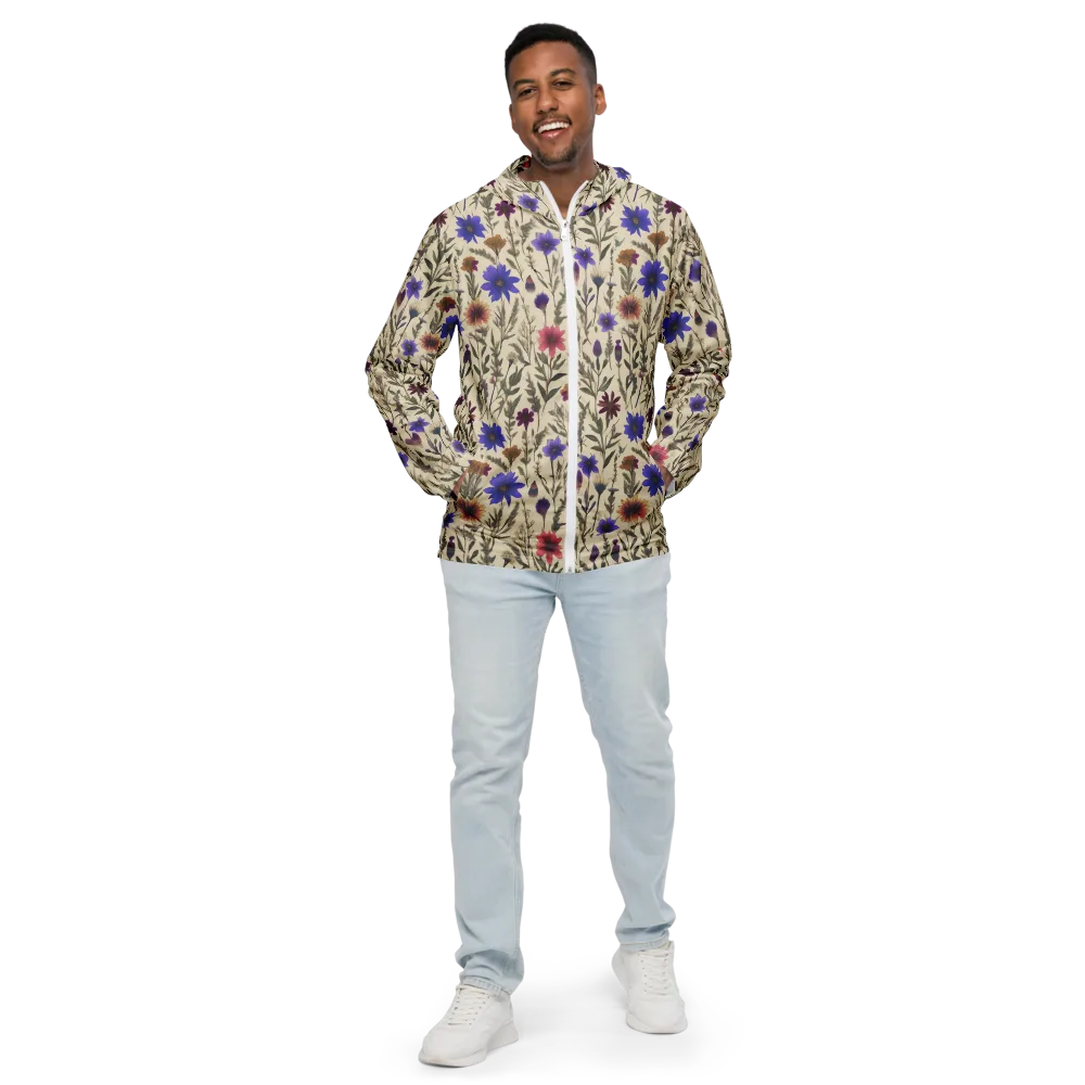 Wildflower Herbarium on Men's Windbreaker — Front