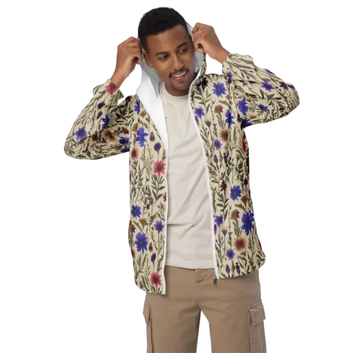 Wildflower Herbarium on a Men's Windbreaker