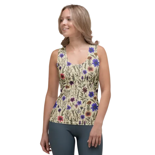 Wildflower Herbarium on a Women's Tank Top