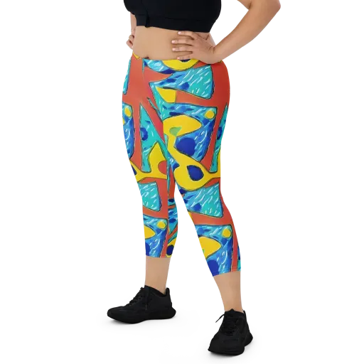 Aqua Uproar on a Capri Leggings