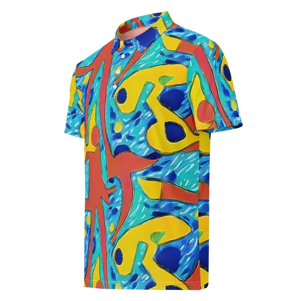 Aqua Uproar on Men's Slim Fit Polo Shirt — Left Front