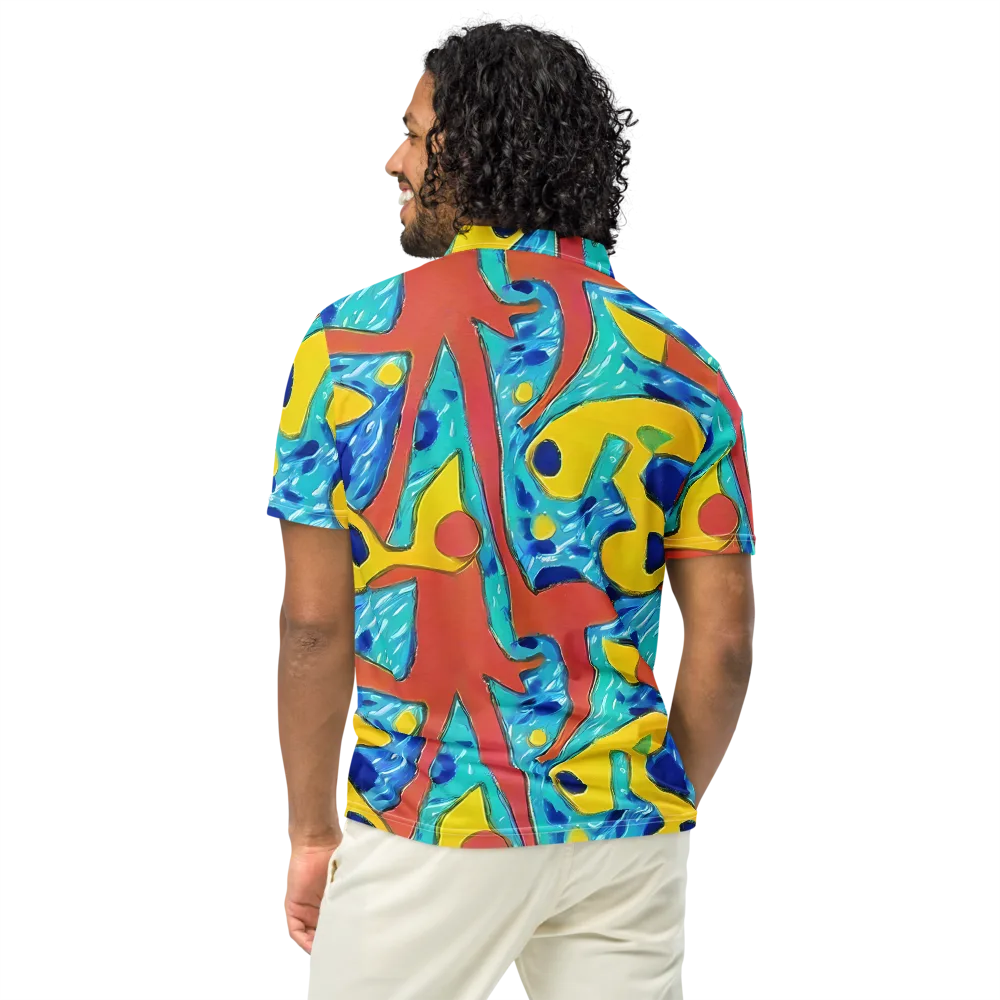 Aqua Uproar on Men's Slim Fit Polo Shirt — Back