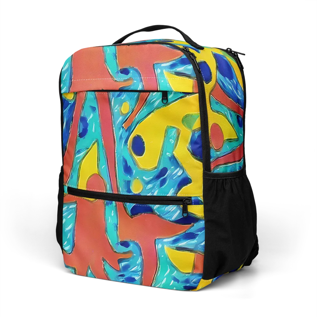 Aqua Uproar on Utility Backpack — Left Front