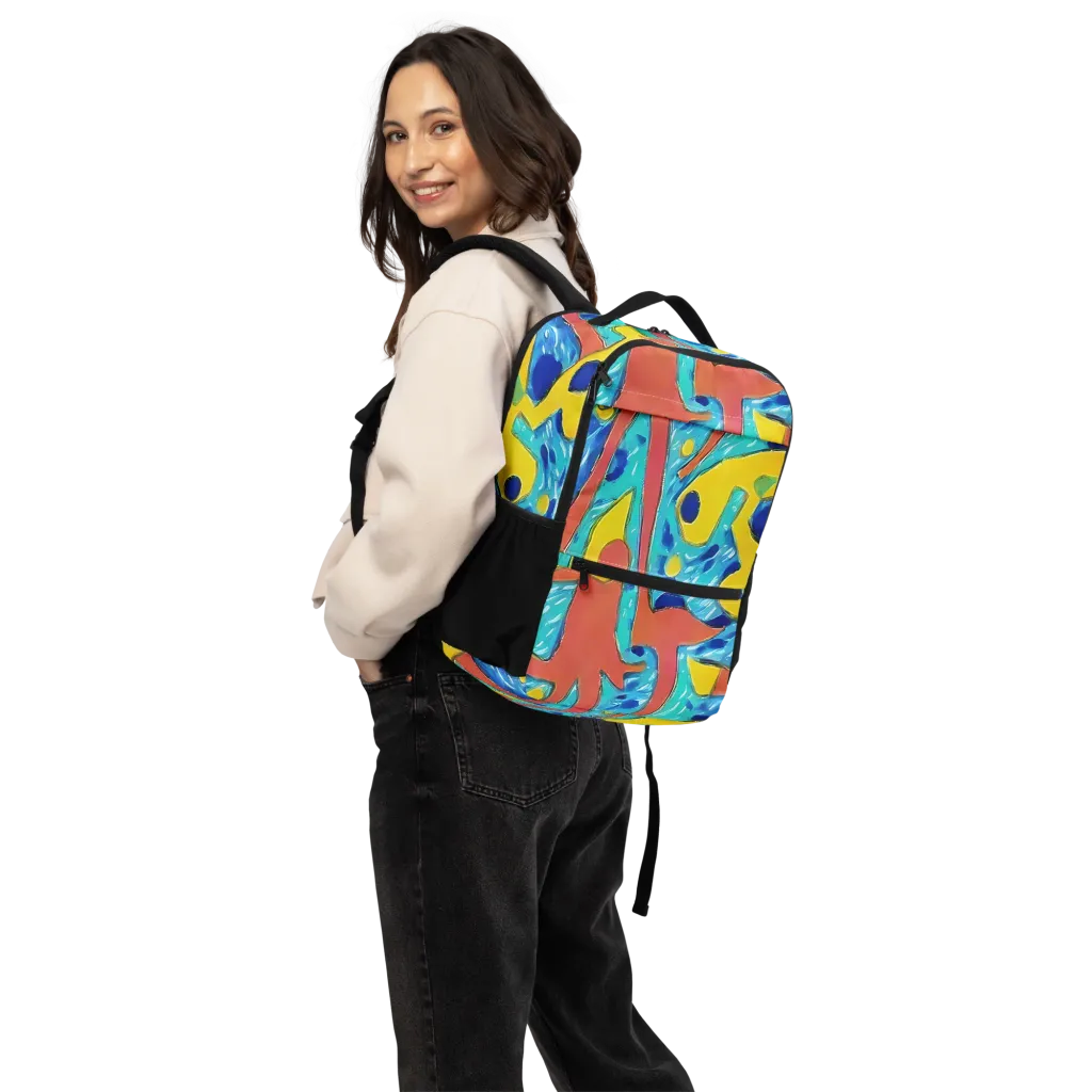 Aqua Uproar on Utility Backpack — Back