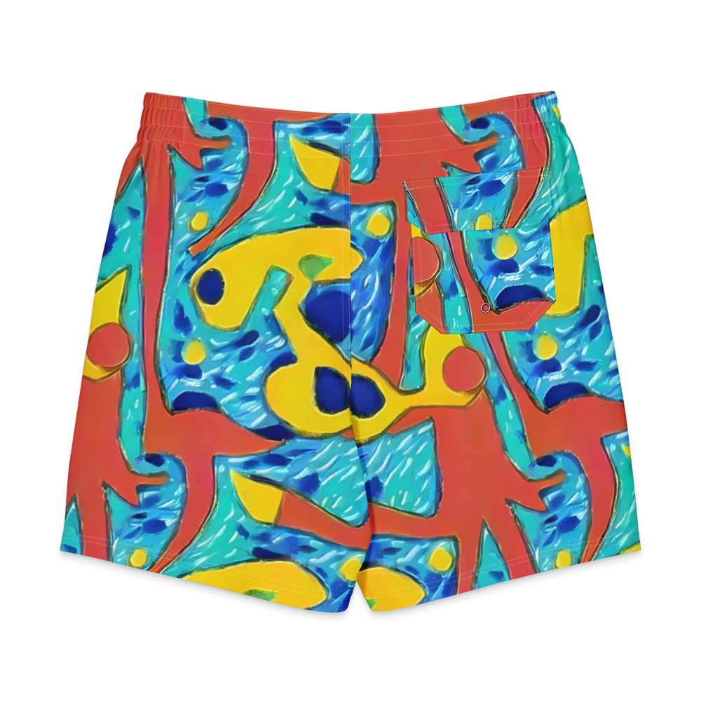 Aqua Uproar on Men's Board Shorts — Back