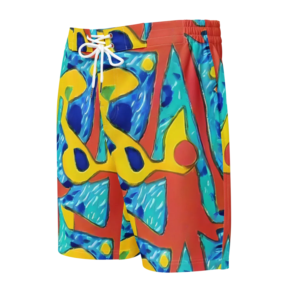 Aqua Uproar on Men's Board Shorts — Front