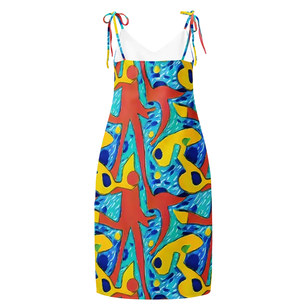 Aqua Uproar on Slip Dress — Back