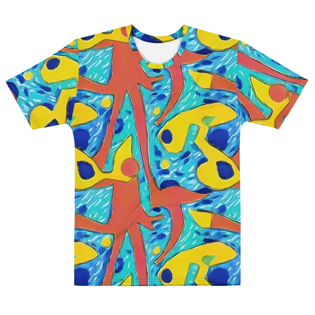 Aqua Uproar on Men's Cotton Crew Neck T-Shirt — Front