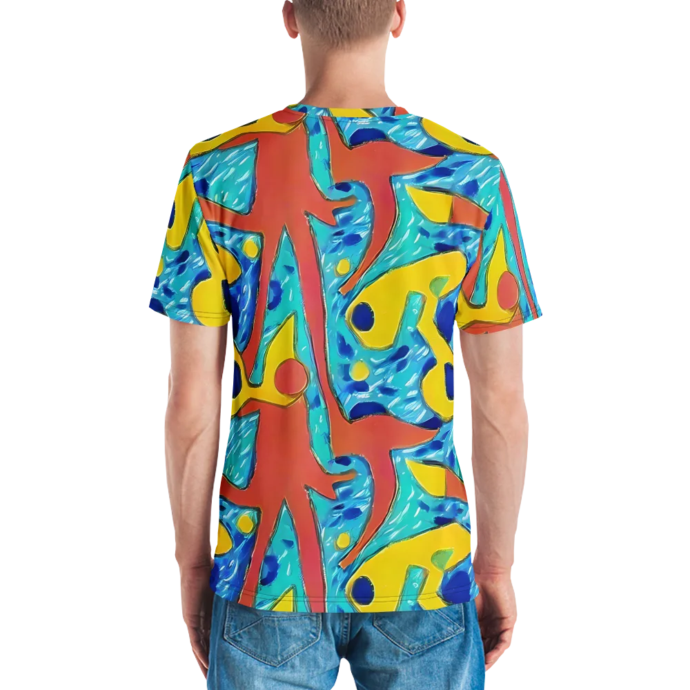 Aqua Uproar on Men's Crew Neck T-Shirt — Back