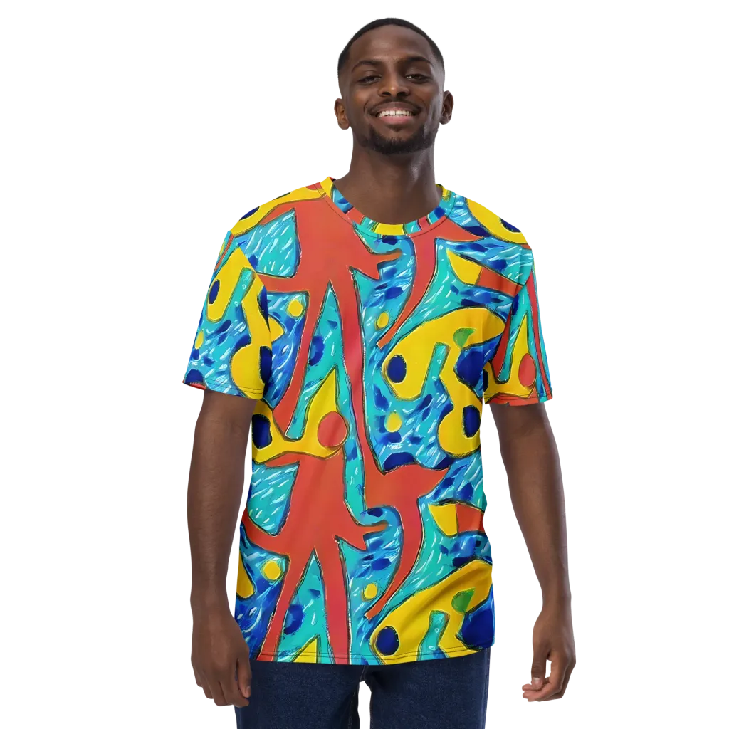 Aqua Uproar on Men's Crew Neck T-Shirt — Front