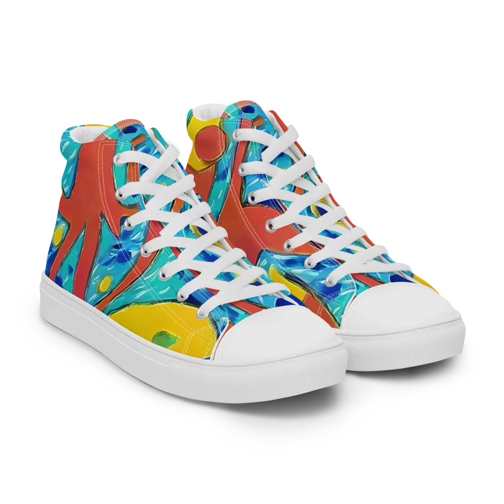 Aqua Uproar on Men's High Top Canvas Shoes — Right Front