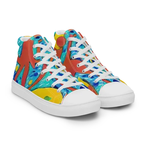 Aqua Uproar on a Men's High Top Canvas Shoes