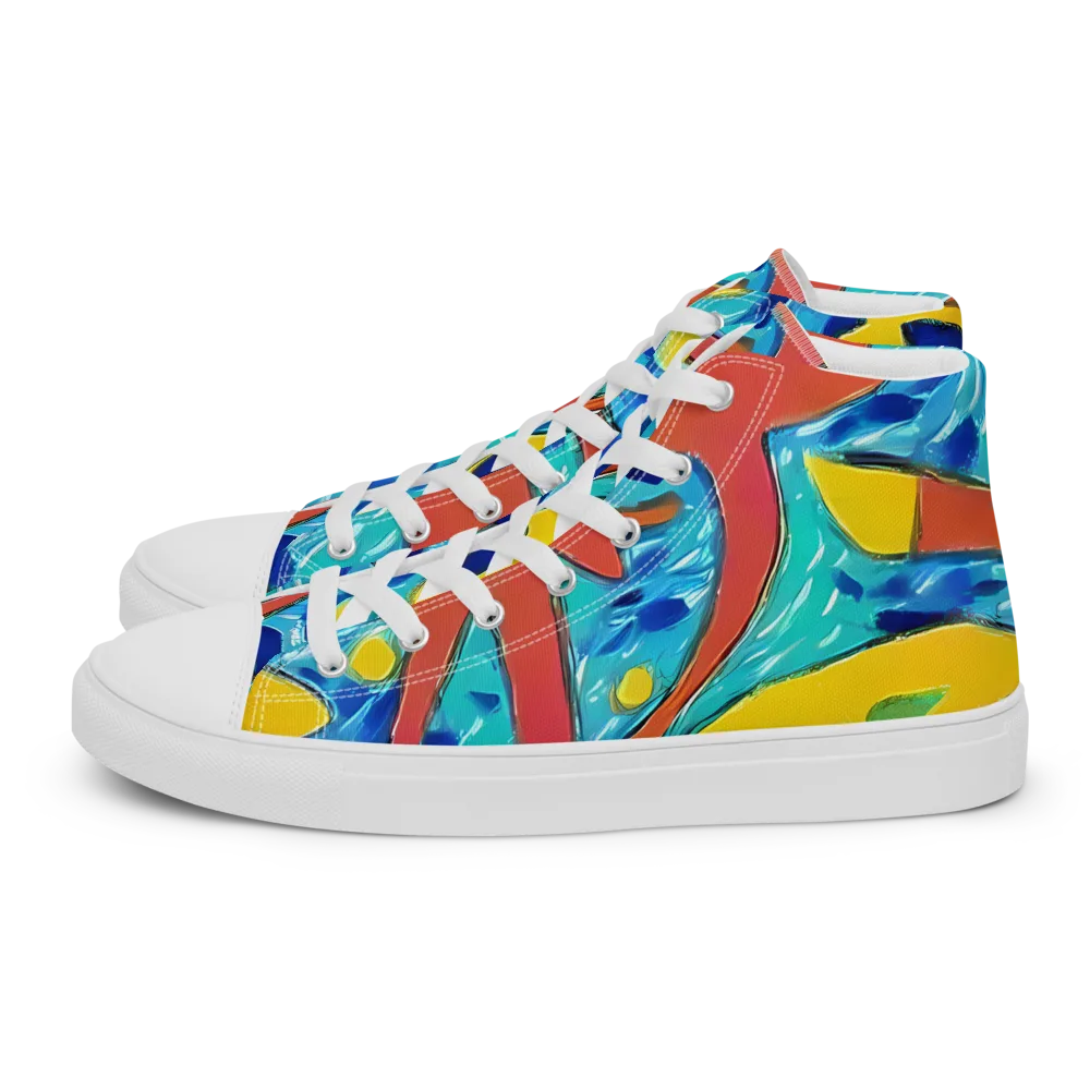 Aqua Uproar on Men's High Top Canvas Shoes — Left