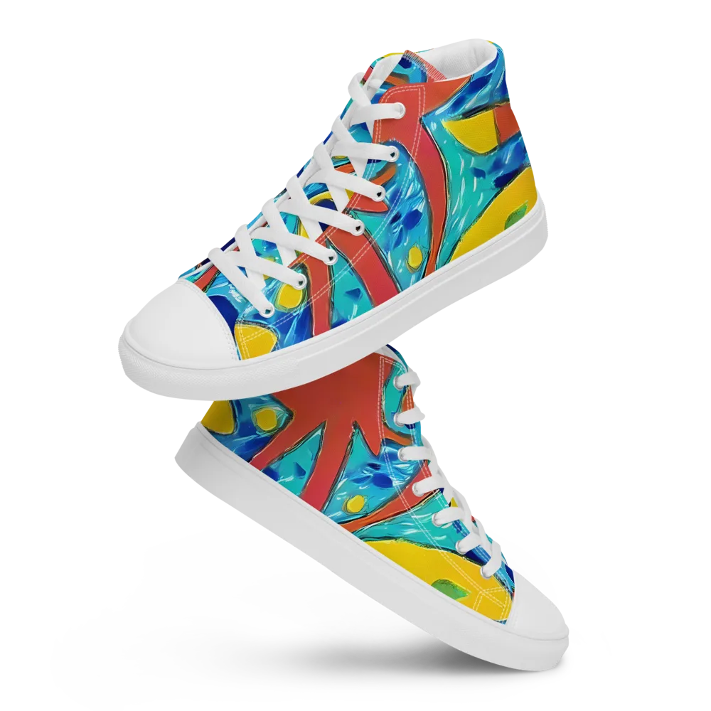 Aqua Uproar on Men's High Top Canvas Shoes — Front