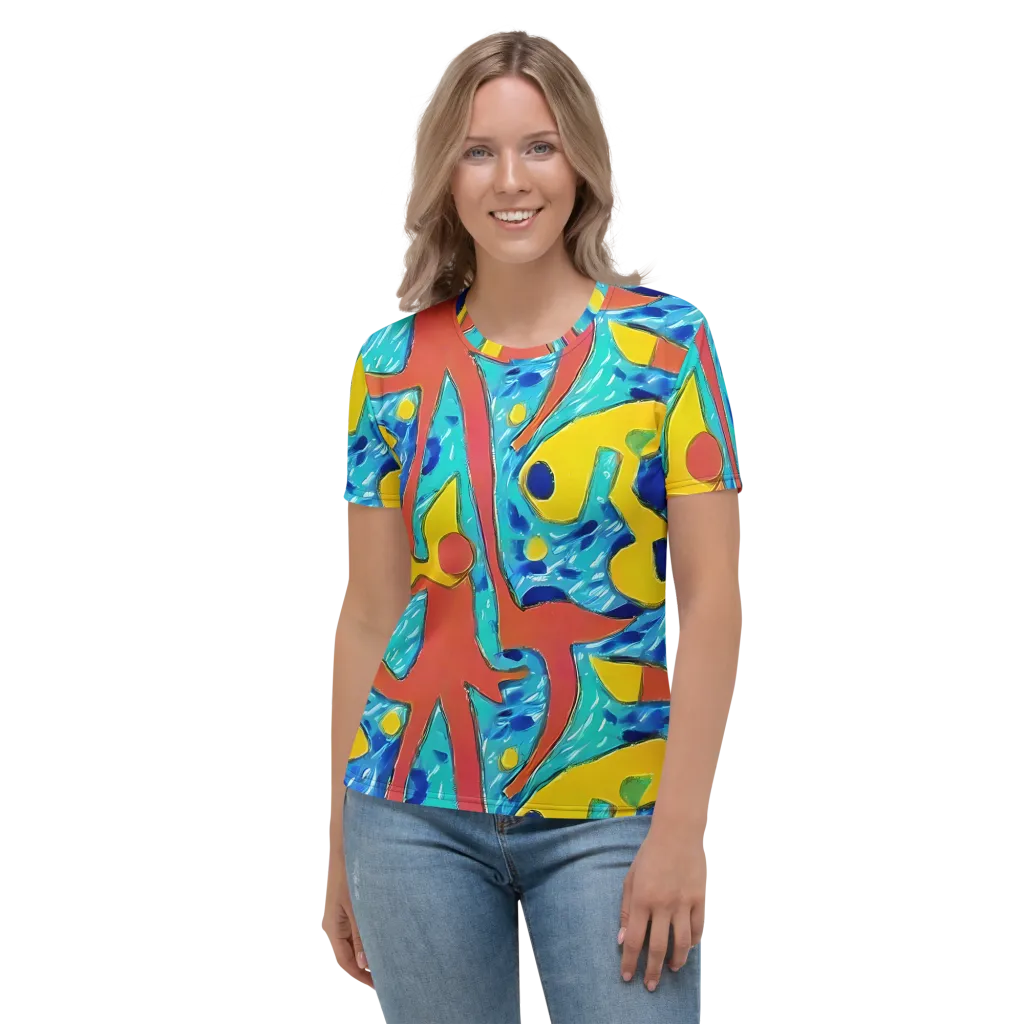 Aqua Uproar on Women's Crew Neck T-Shirt — Front