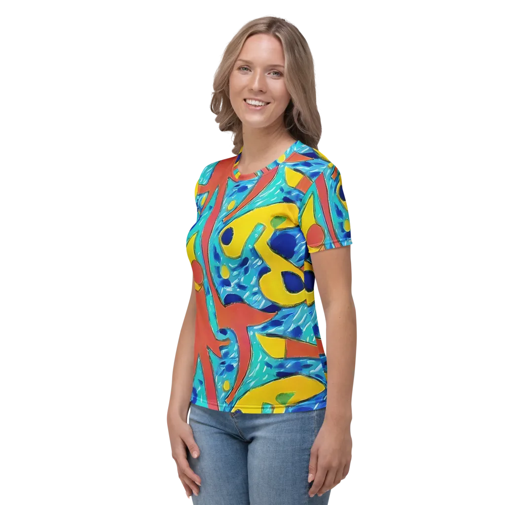 Aqua Uproar on Women's Crew Neck T-Shirt — Left