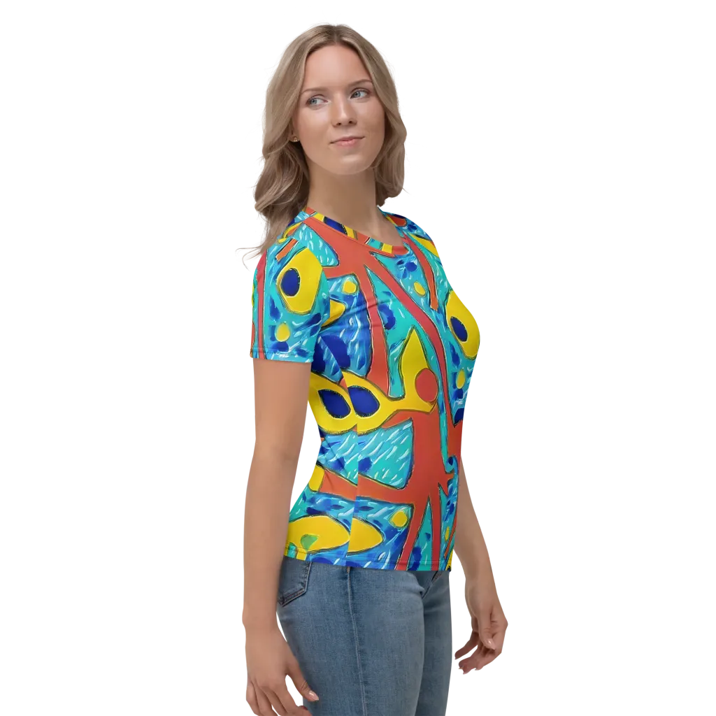 Aqua Uproar on Women's Crew Neck T-Shirt — Right