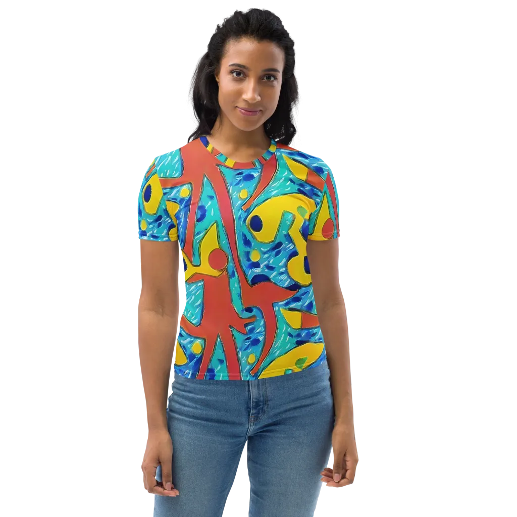 Aqua Uproar on Women's Crew Neck T-Shirt — Front