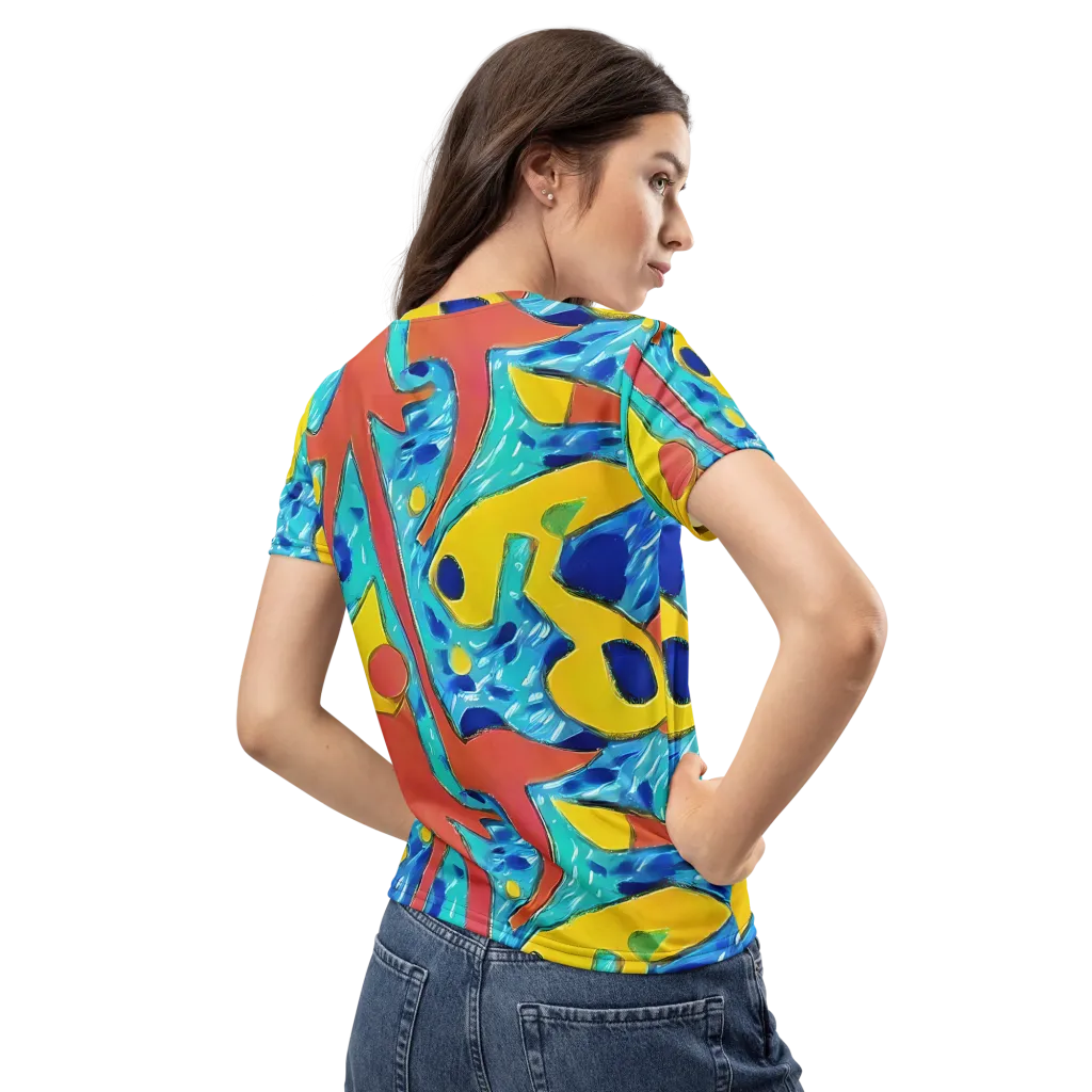 Aqua Uproar on Women's Crew Neck T-Shirt — Back