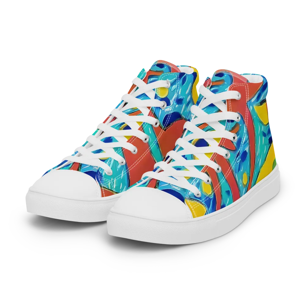 Aqua Uproar on Women's High Top Canvas Shoes — Left Front