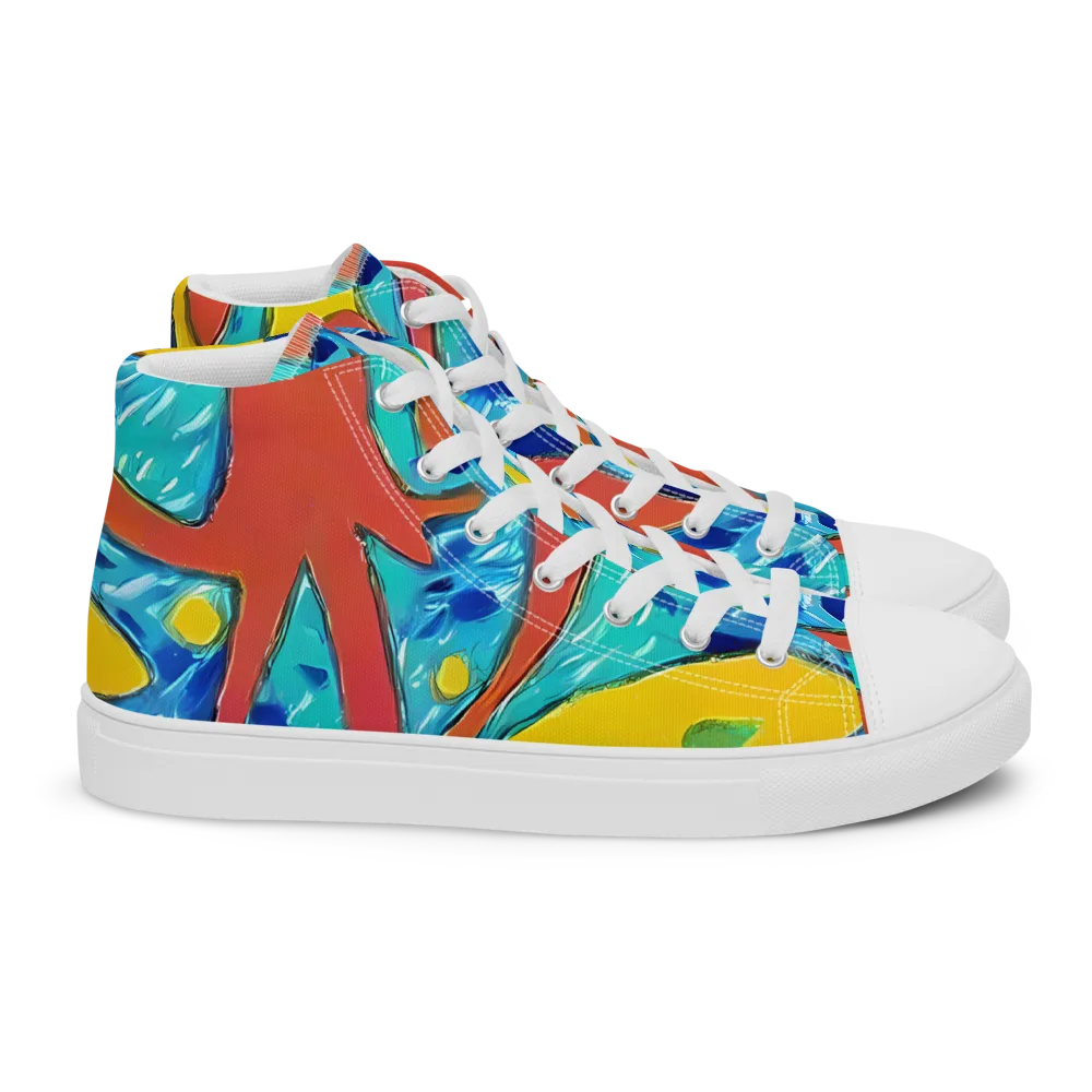 Aqua Uproar on Women's High Top Canvas Shoes — Right