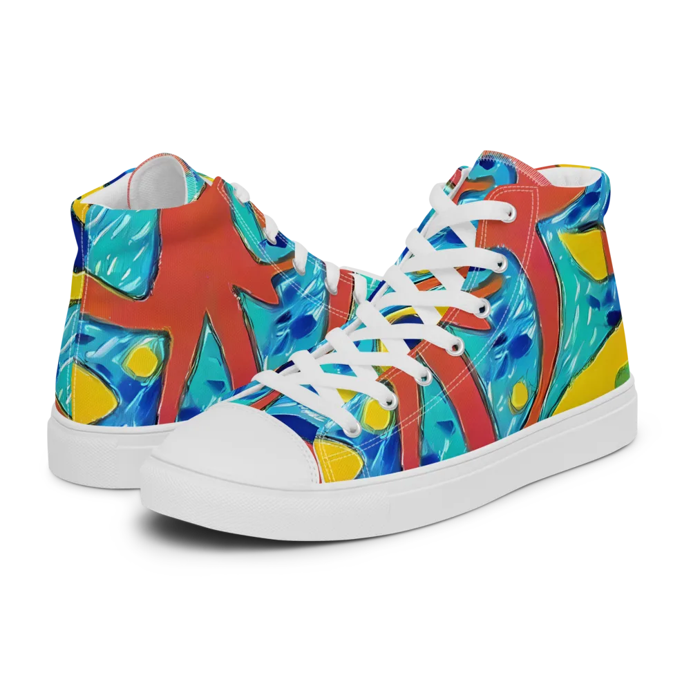 Aqua Uproar on Women's High Top Canvas Shoes — Left