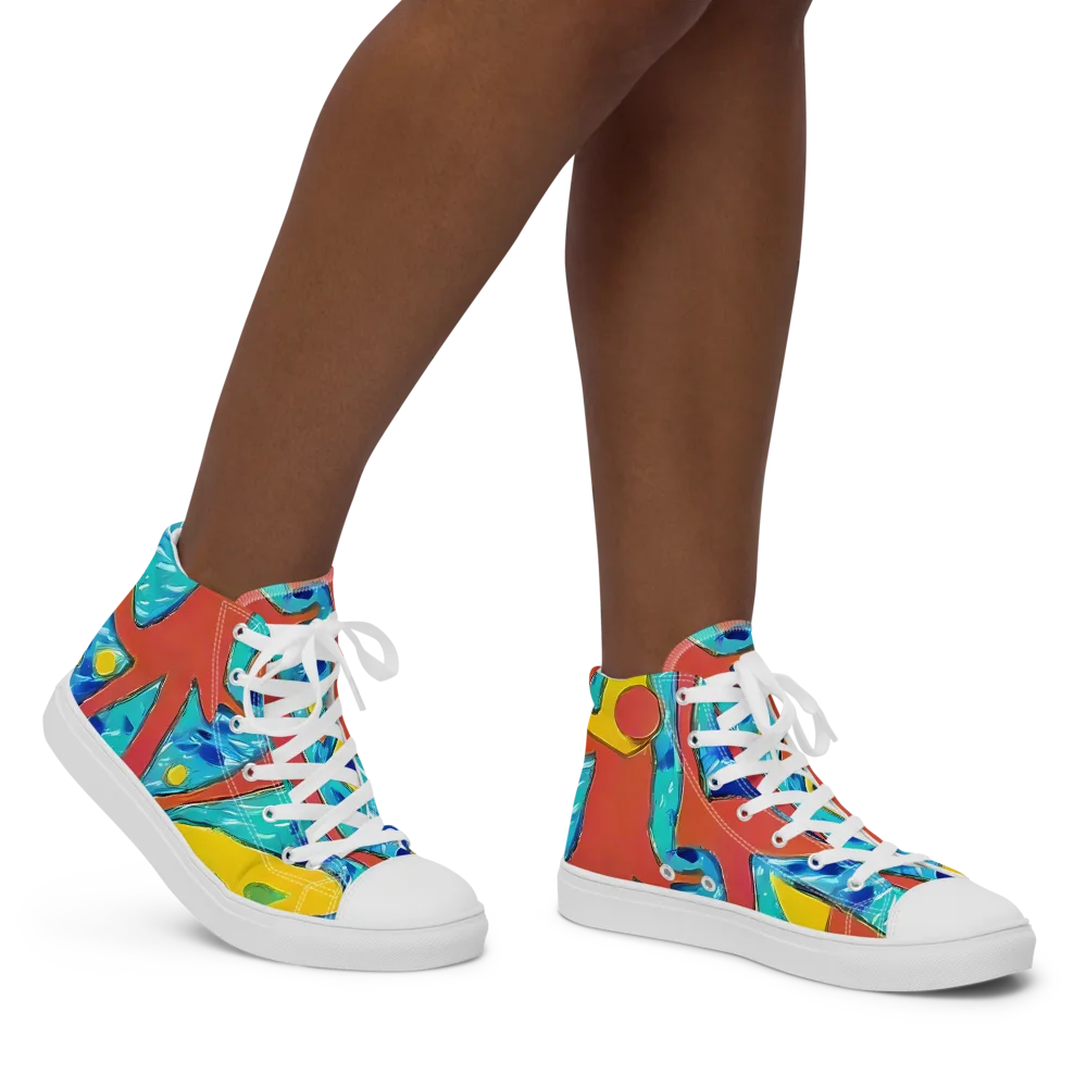 Aqua Uproar on Women's High Top Canvas Shoes — Right
