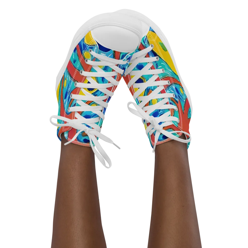 Aqua Uproar on Women's High Top Canvas Shoes — Front