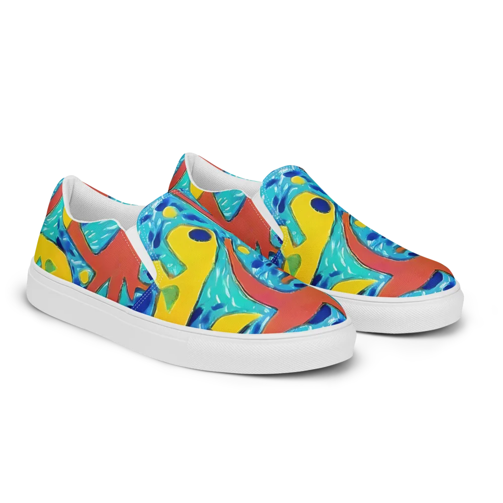 Aqua Uproar on Men's Slip-On Canvas Shoes — Right Front