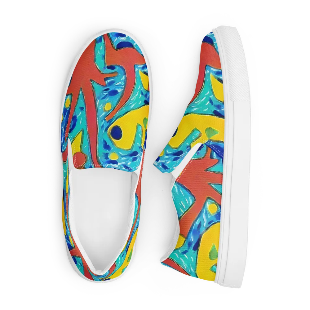 Aqua Uproar on Men's Slip-On Canvas Shoes — Front