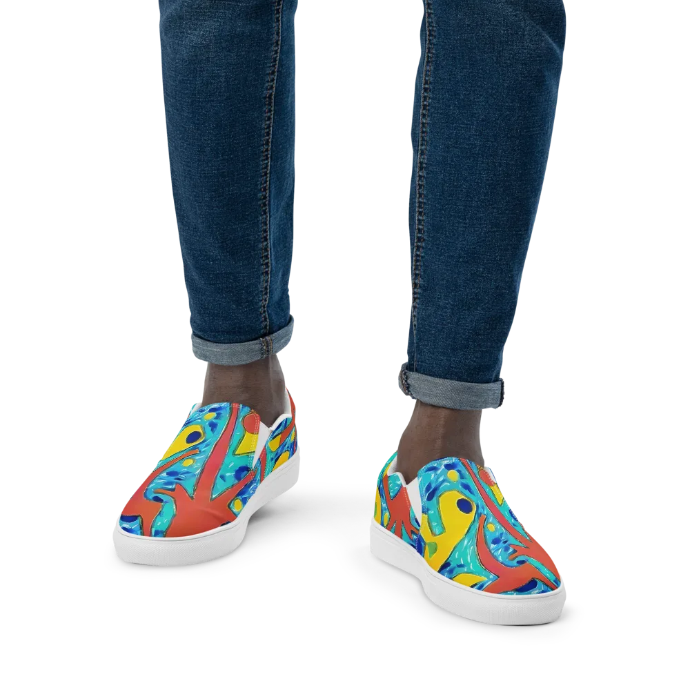 Aqua Uproar on Men's Slip-On Canvas Shoes — Front