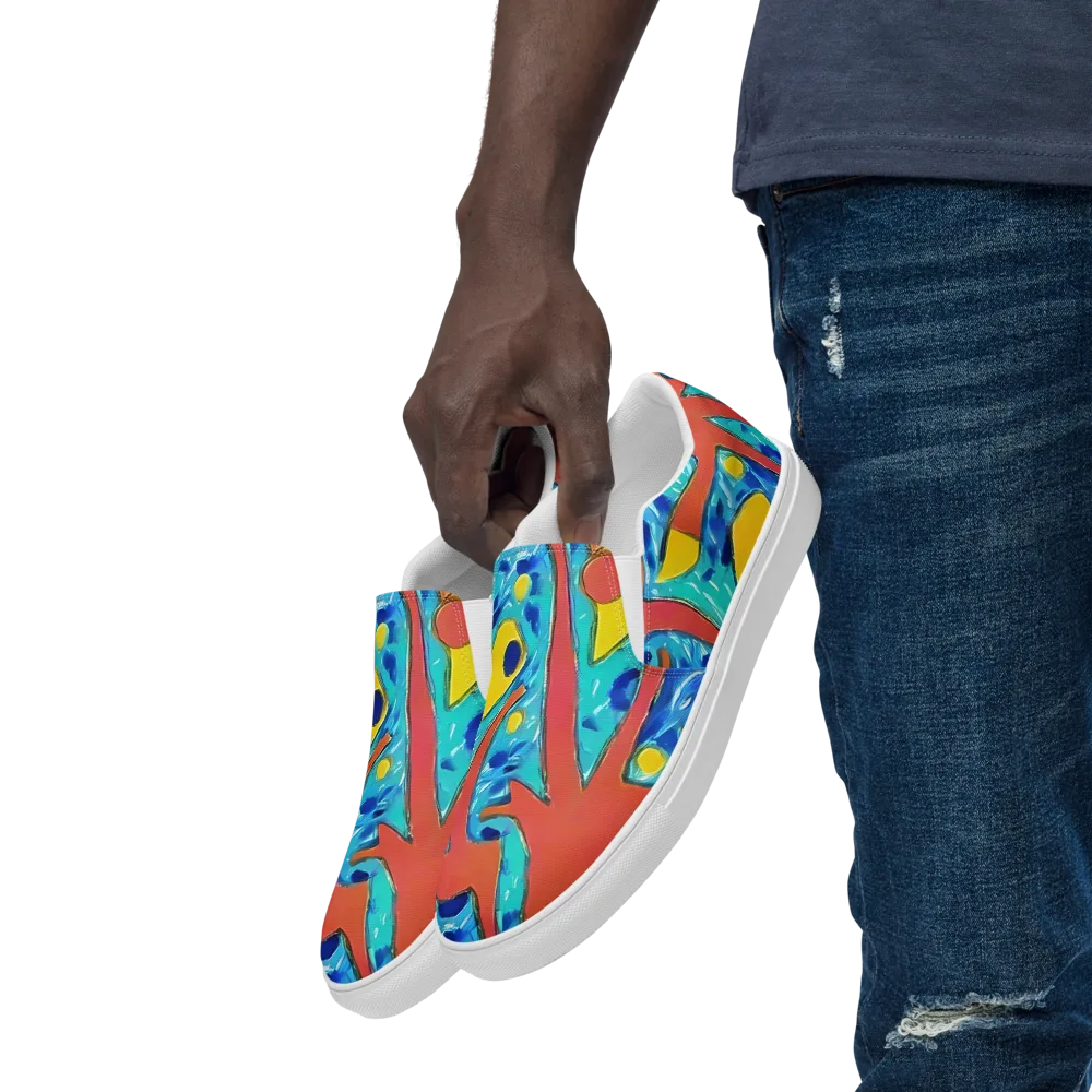 Aqua Uproar on Men's Slip-On Canvas Shoes — Left Front